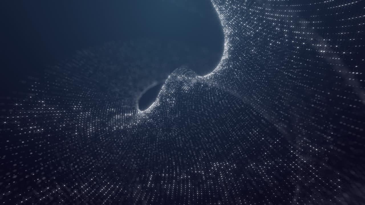 Shiny Particle Flow Dust Background Blue