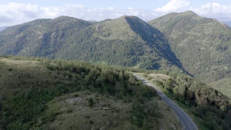 Aerial-view-of-a-roads-through-some-mountains-in-Italy