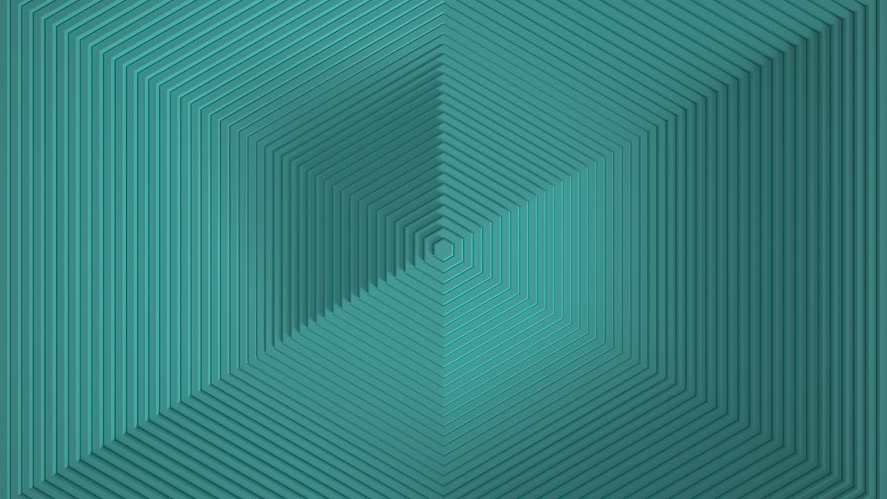 Abstract pattern of blue hexagons with an offset effect. Animation of rings for a business presentation. Seamless loop 4k 3d visualization of wave patterns inside