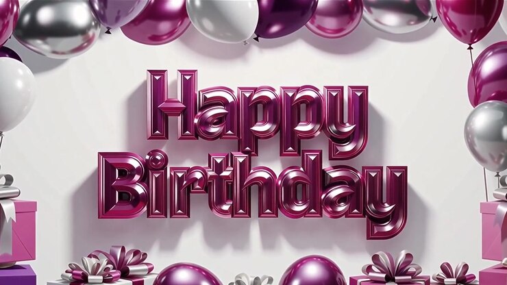 Sfondo di compleanno con palloncini e regali