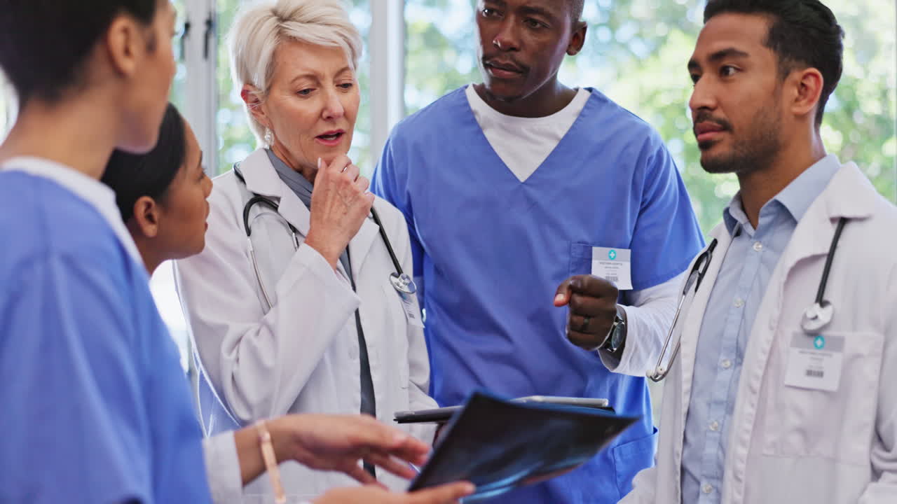 Health, doctors and conversation for xray