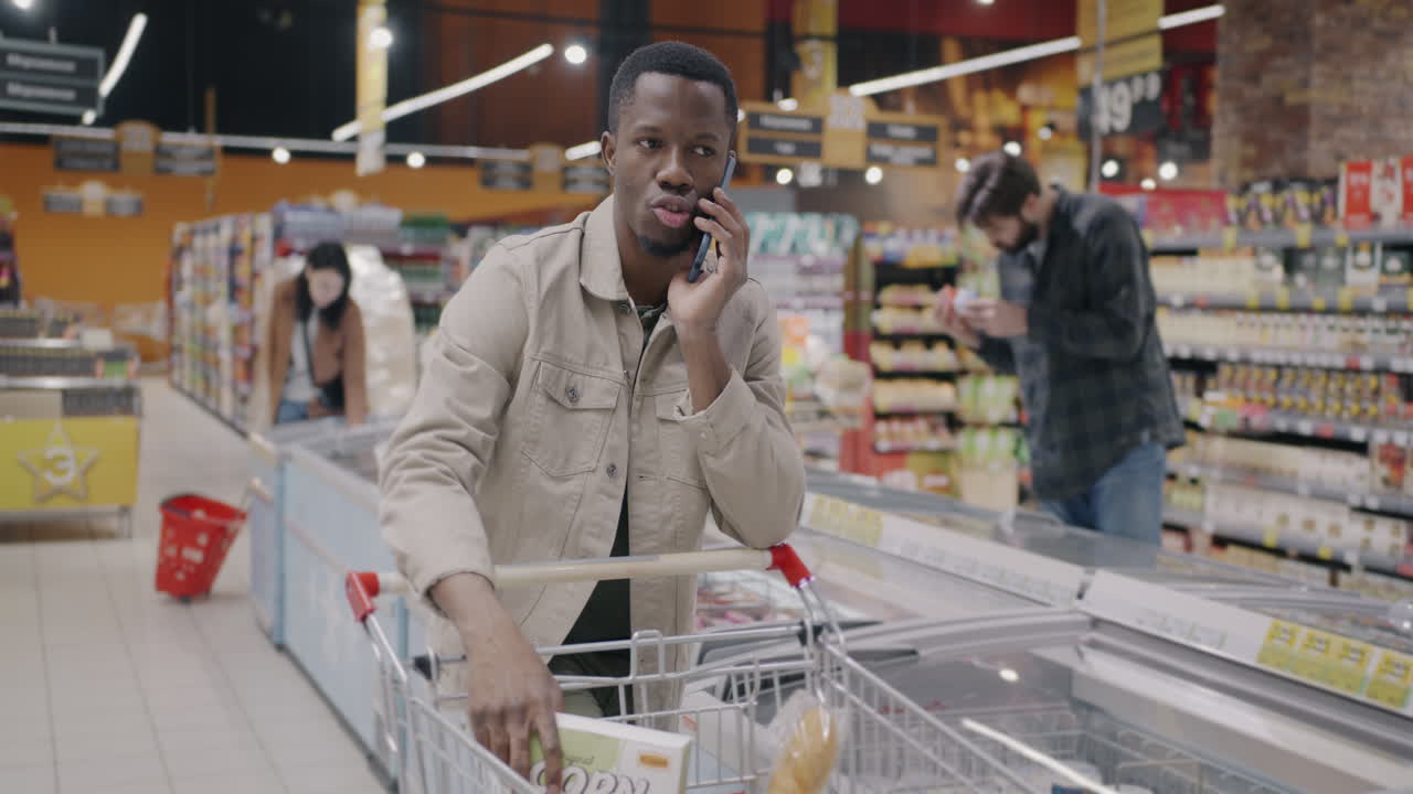 Man Shopping at Grocery Store