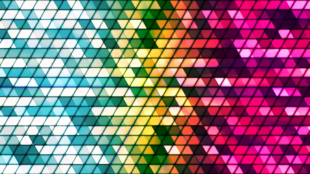 transmisión de triángulos cúbicos de alta tecnología, multicolor, abstracto