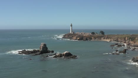 Aerial-of-Pigeon-Point-Lighthouse-on-Pacific-Coast-Highway-near-Half-Moon-Bay-on-California-Coast