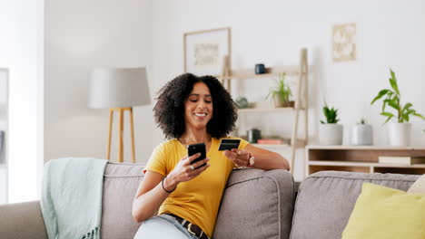 Black-woman,-smartphone-and-credit-card