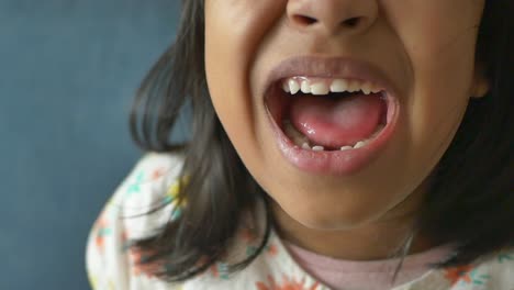 child with open mouth