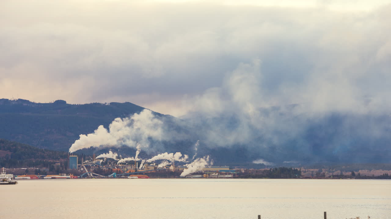 여객선 저속 촬영으로 오염 공장