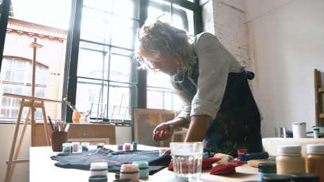 Artist in an art studio