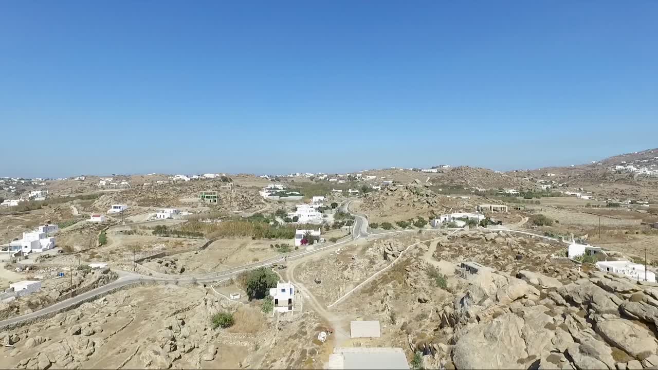 그리스 미코노스 섬의 드론 비행