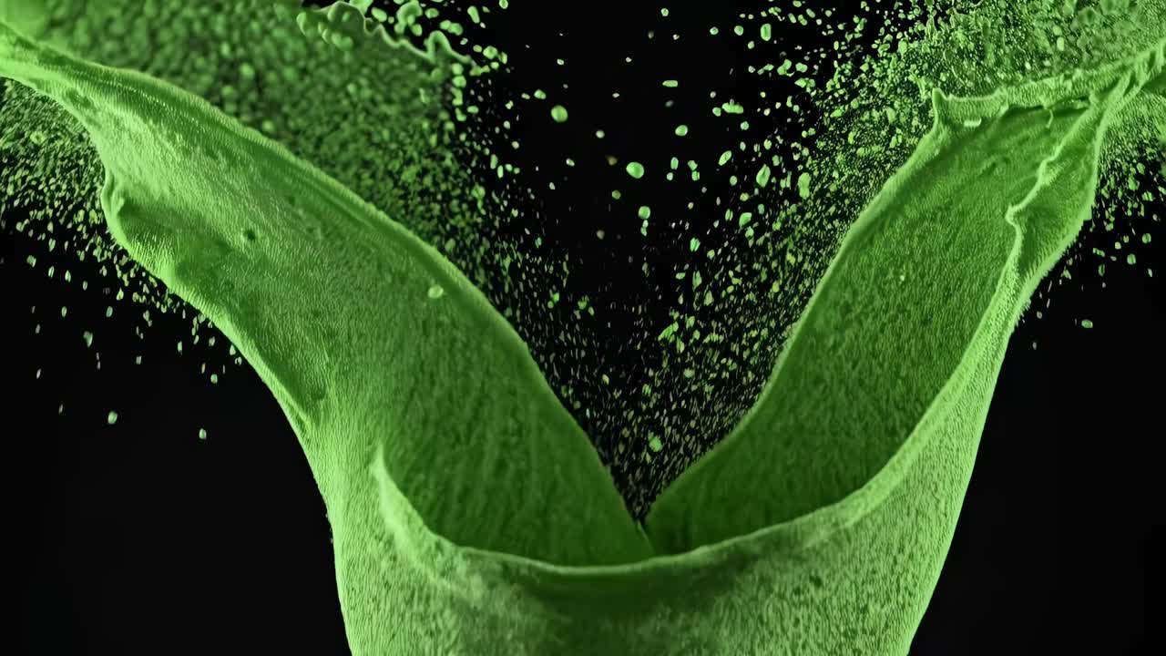 зеленый жидкостный брызги