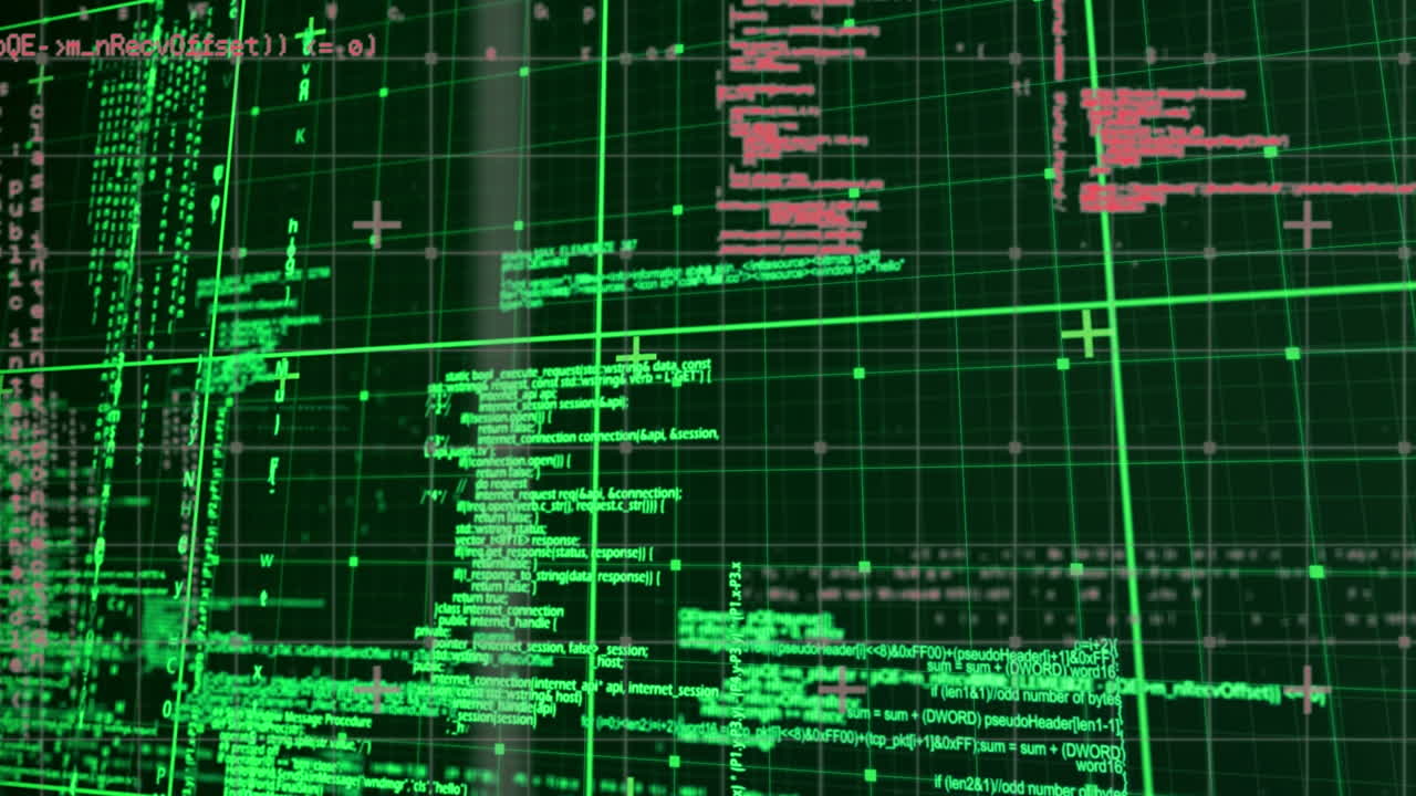 animación del procesamiento de datos científicos sobre un fondo oscuro
