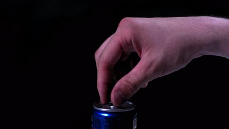 opening a soda can with a splash