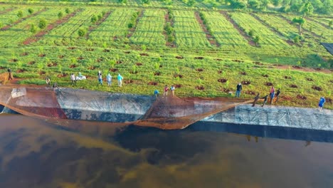 Piscicultores-Capturando-Sus-Peces-En-áfrica