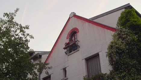 classic architecture of house structure in la cité florale village in paris, france