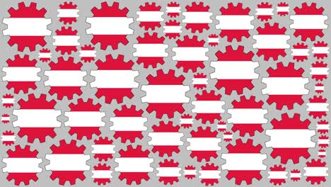 el fondo giratorio de las engranajes de la bandera austriaca