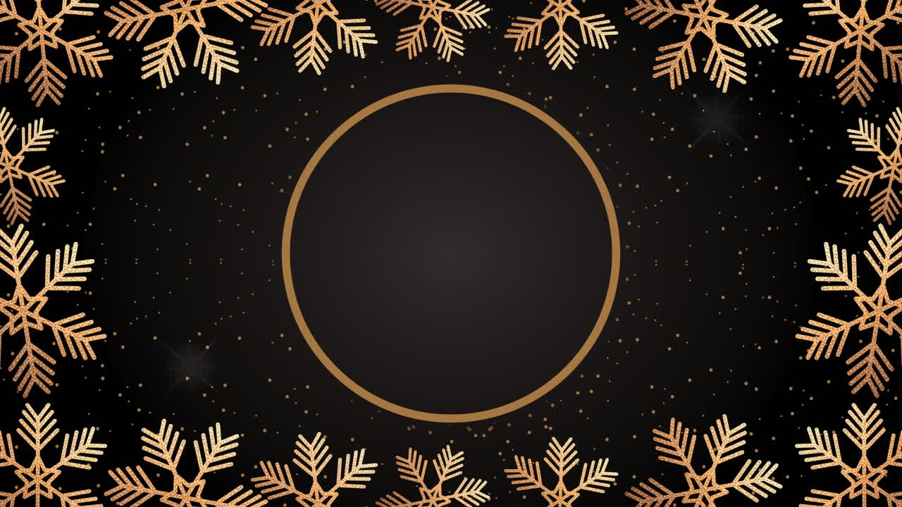 счастливого нового года анимация с золотой рамкой