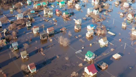 flooded farmland in the republic of bashkortostan - - force of nature. chronicle of floods. drone footage.