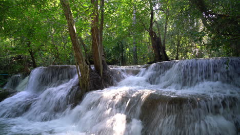 Beautiful-Huay-Mae-Kamin-Waterfall-at-Kanchanaburi-in-Thailand