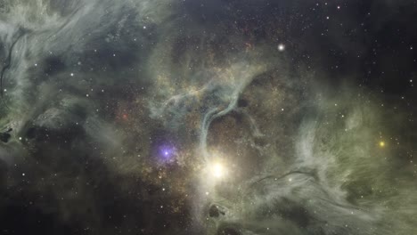 nebulosa y estrellas brillantes en el espacio