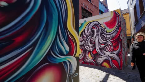 colorful graffiti alleyway
