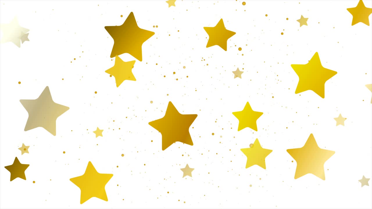 estrellas doradas y partículas de polvo brillantes fondo de movimiento abstracto