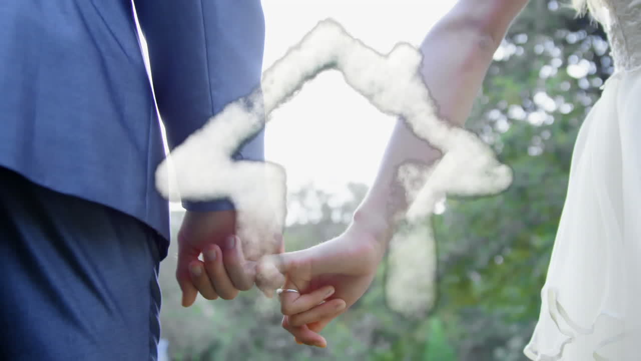 casa de ensueño y pareja casada