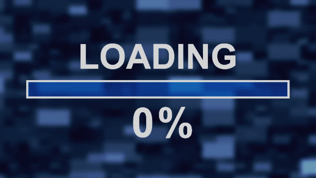 Loading progress bar countdown computer screen animation