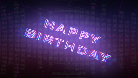 happy birthday with cyberpunk matrix and hud elements 1