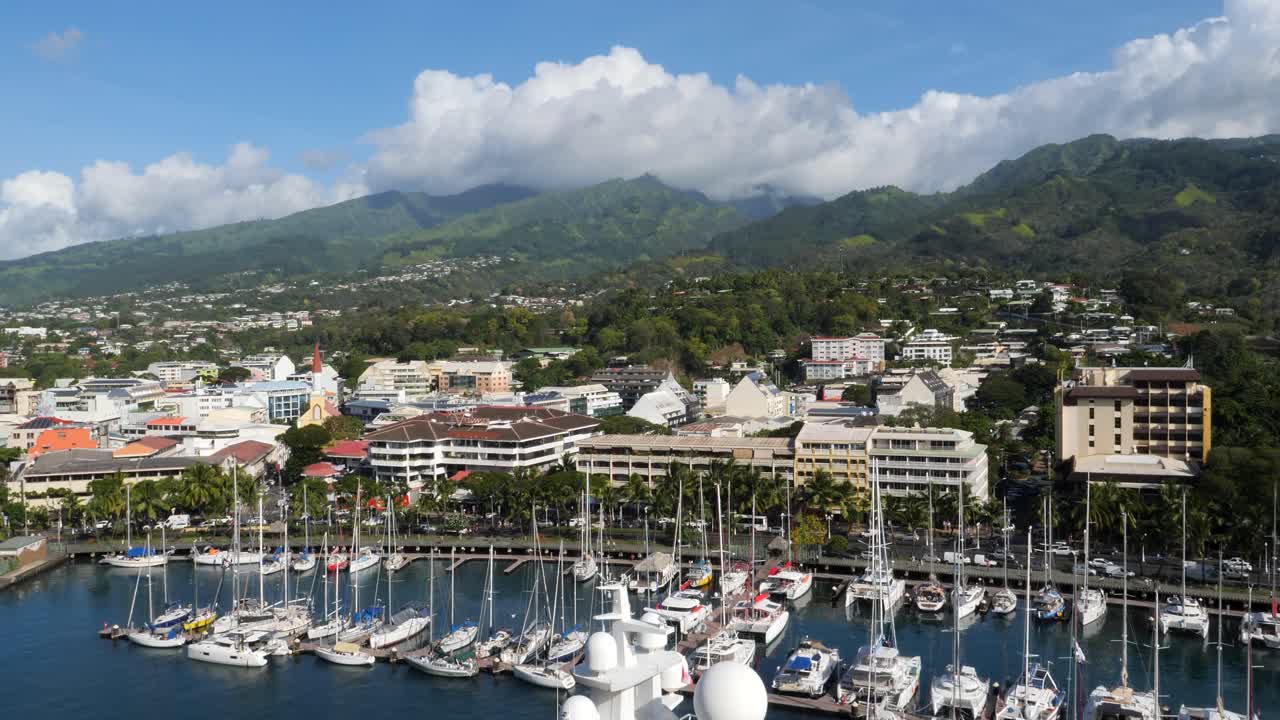 Cityscape of capital city Papeete,Tahiti, French Polynesia.