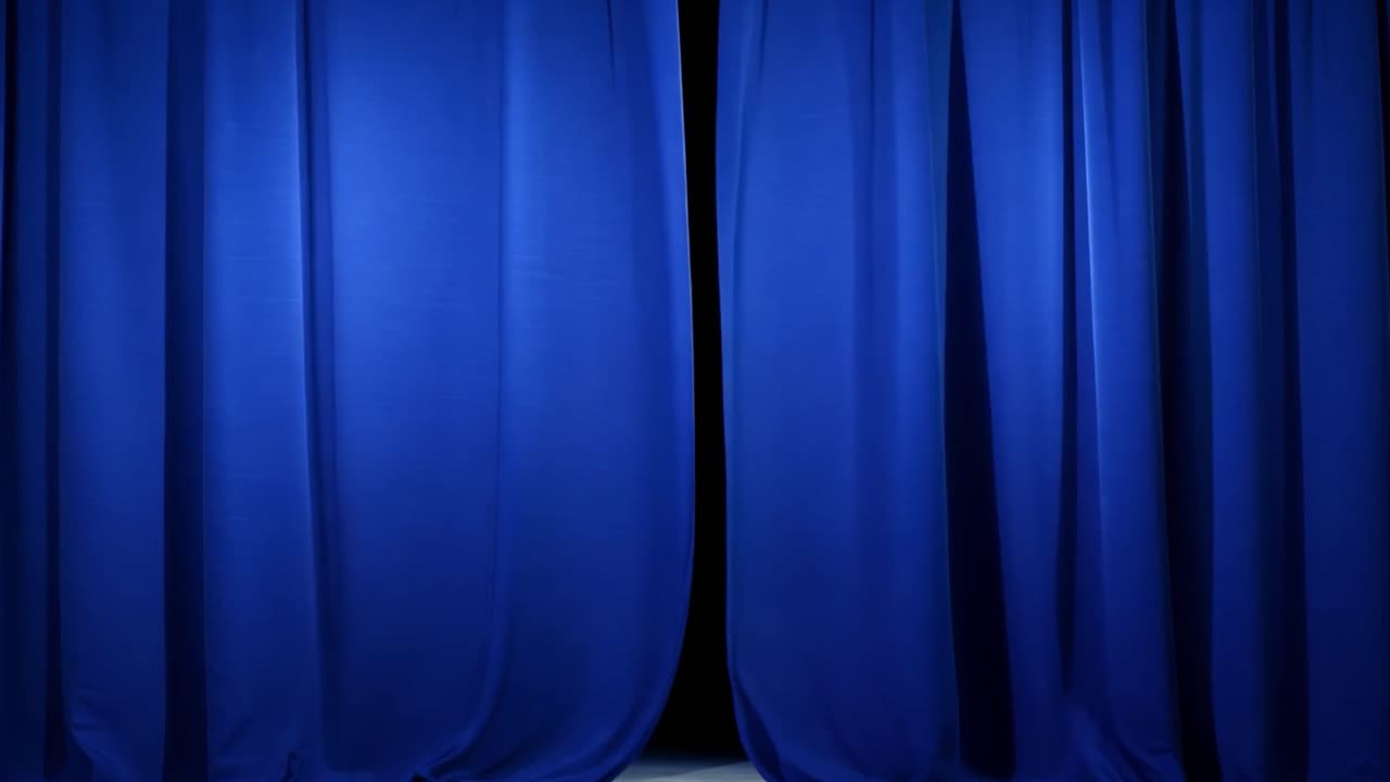 Blue Stage Curtain