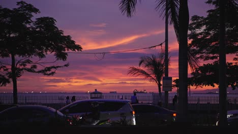 sunset in manila bay, golden hour, pasay, metro manila