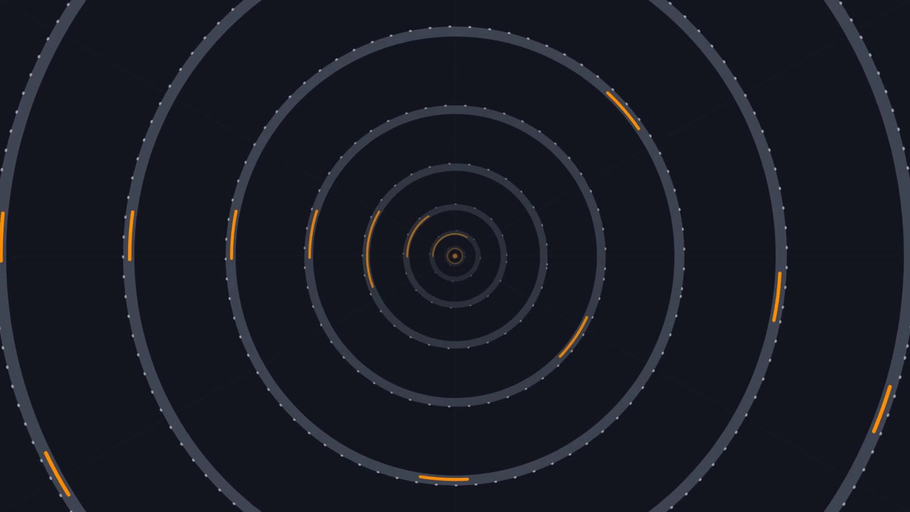 Abstract Motion Graphic of Concentric Rotating Circles