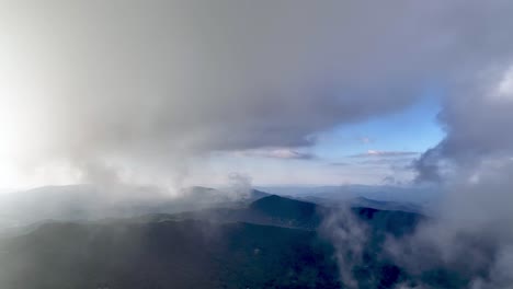 clouds reveal appalachian mountains near linville nc and grandfather mountain