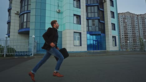 businessman running in the city