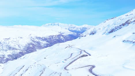 road to valle nevado, andes mountain range, metropolitan region, country of chile