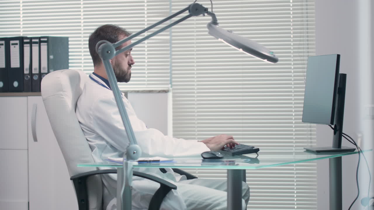 Doctor working at his desk