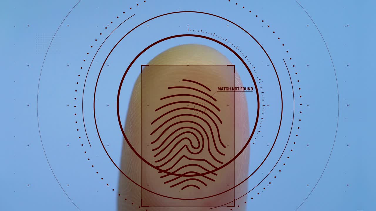 Fingerprint scan, match not found, access denied, authorization fail, forensics