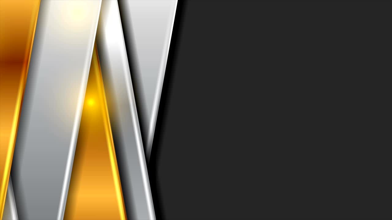 황금과 회색 반이는 추상적인 비디오 애니메이션