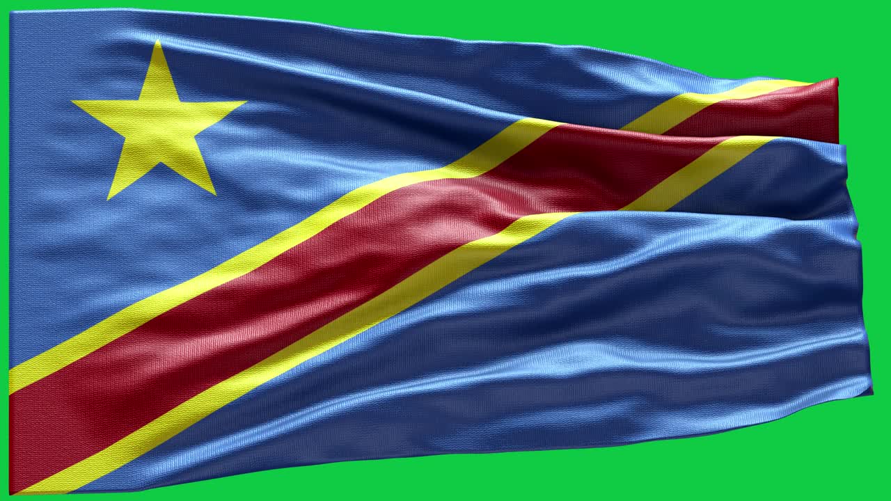 4k bandera muy detallada de la república democrática del congo - bandera de la república democrática del condo alto detalle - bandera nacional de la república demócrata del congo patrón de onda elementos en bucle