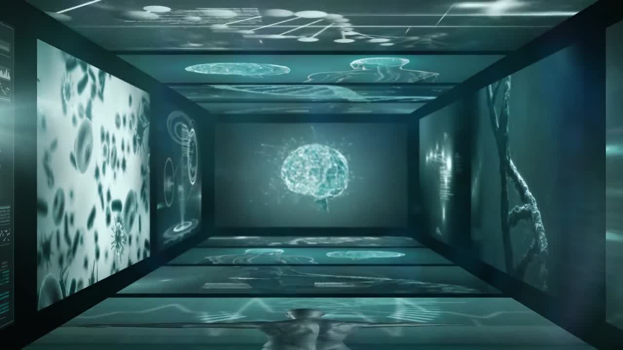 Digitally generated video of medical data processing