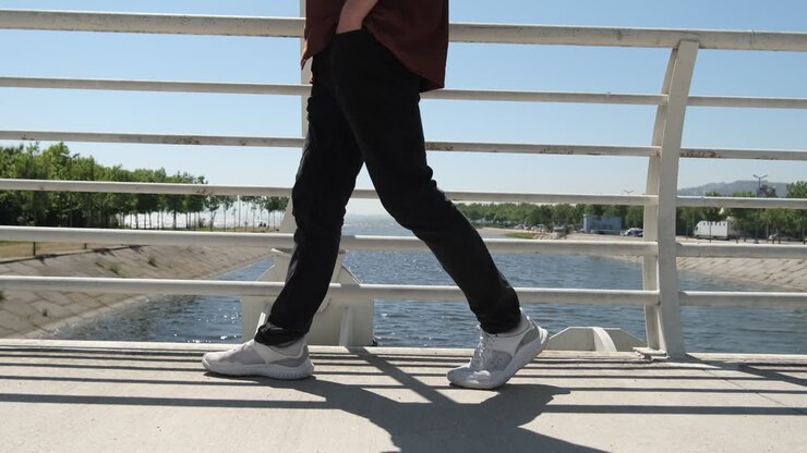 Walking steps close-up