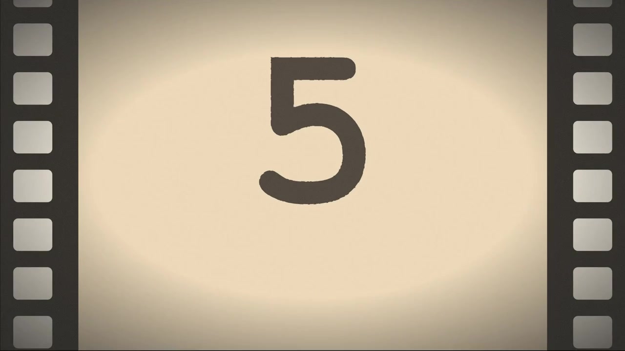 Vintage Film Countdown Leader from Ten to One