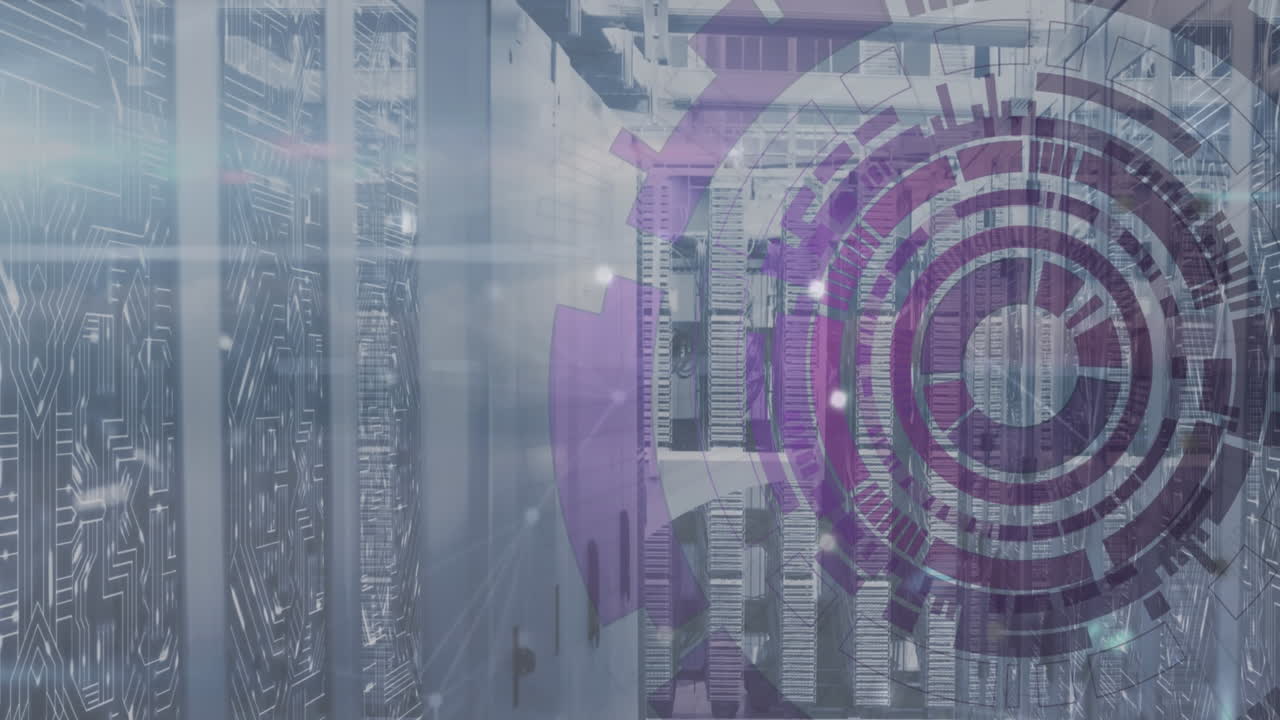 animación del alcance y procesamiento de datos a través de servidores informáticos