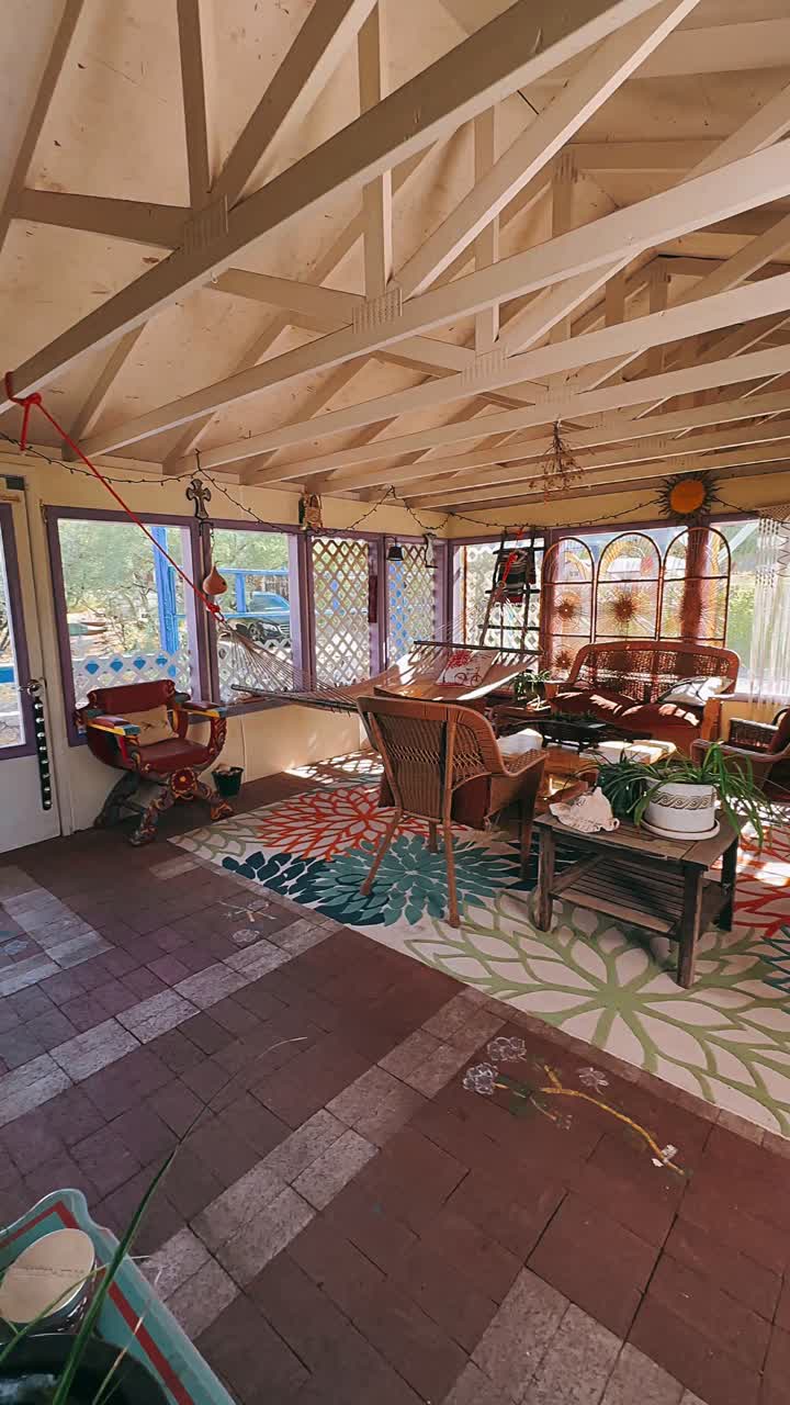 Charming Sunroom with Boho Decor