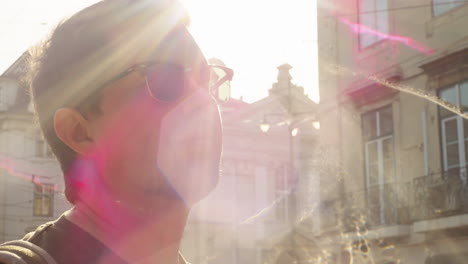 man in city street with sunglasses