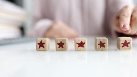 customer adds red star to service or product review closeup