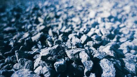 close-up view of dark blue gravel