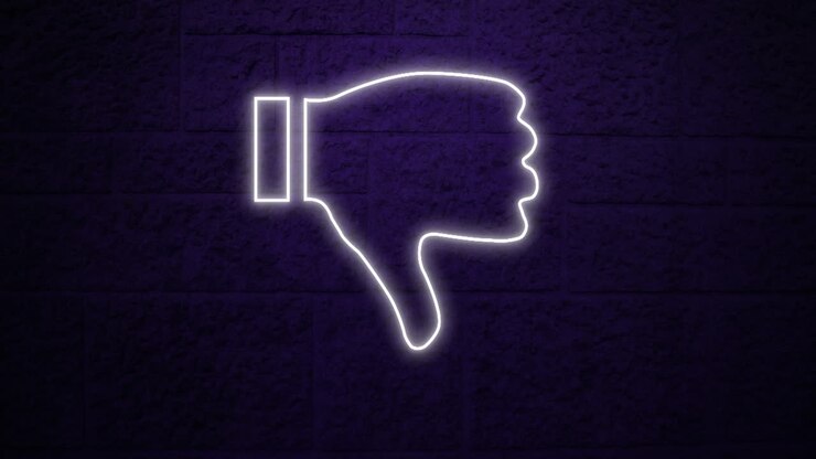 Insegna al neon pollice verso su muro di mattoni 4k