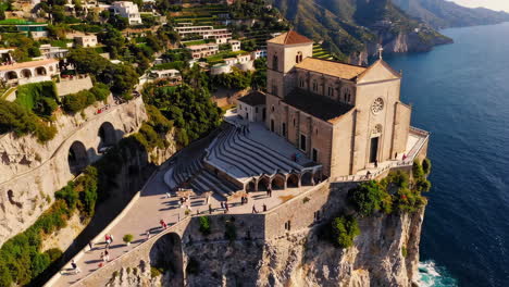 amazing church on a clifftop in italy