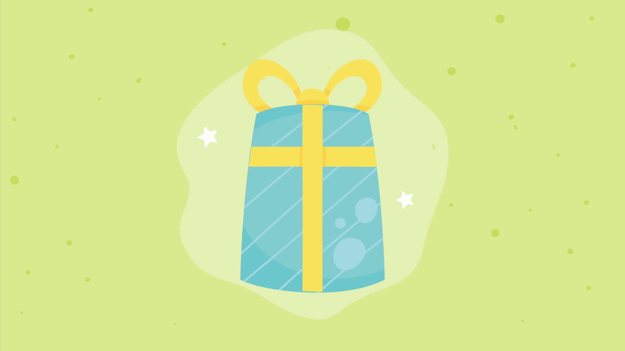 animación de la caja de regalos azul